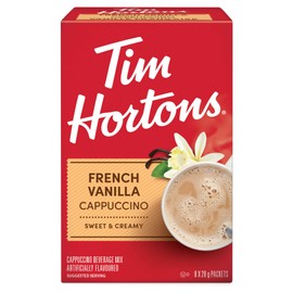 Tim Hortons Mezcla para preparar Cappuccino sabor French Vanilla On the go de - 8 sachets de 28g cada uno