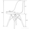 LeisureMod Dover Plastic Molded Dining Side Chair with Wood Dowel