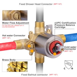Shower Faucet Set Brushed Nickel: WOWOW Bathroom Shower System with 6-Inch Rain Shower Head, Single Handle Shower Trim Kit Shower Combo Set High Pressure (Valve Include）