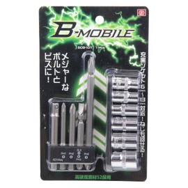 SK11 B-MOBILE Plus & 1/4 sq Socket & Adapter Set SCB-107 6.35mm Hex Shaft