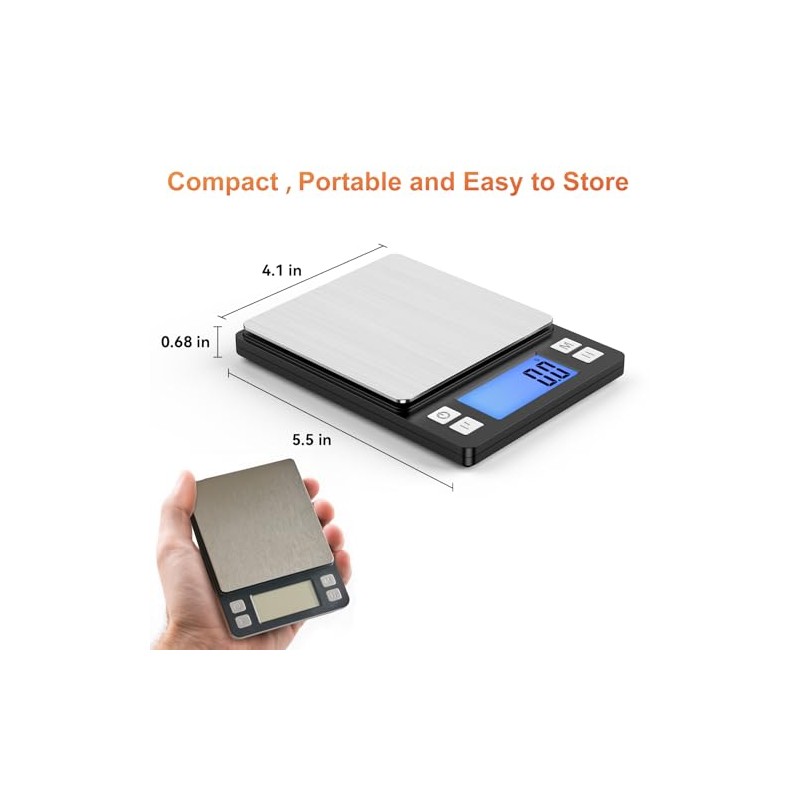 BOMATA Upgraded Small Food Scale, 0.1 g/0.001 oz High Precision,