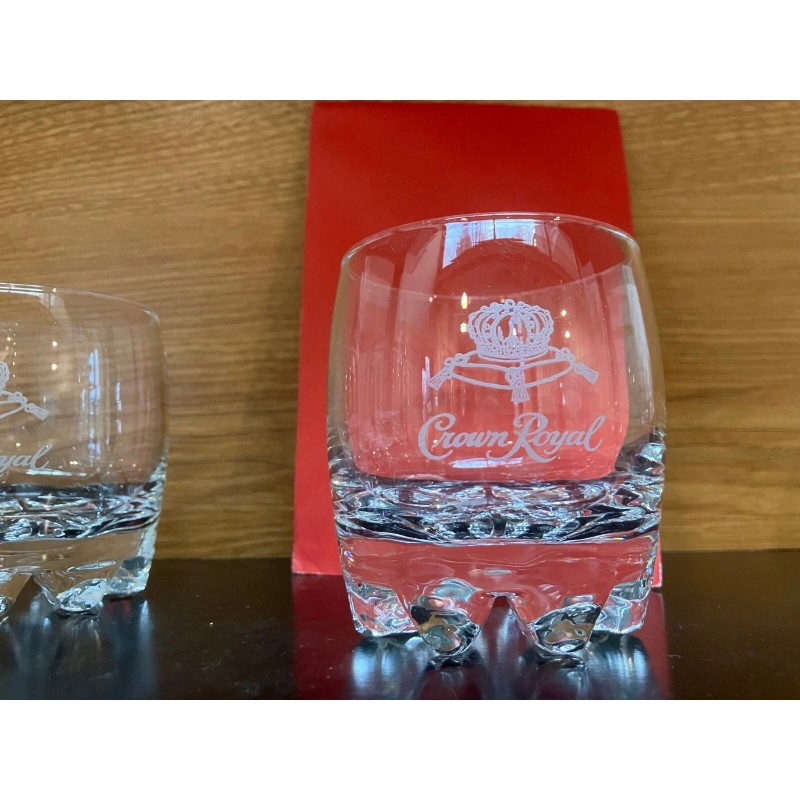 Crown Royal Canadian Whisky Rounded Glasses, New/Unused, Vintage