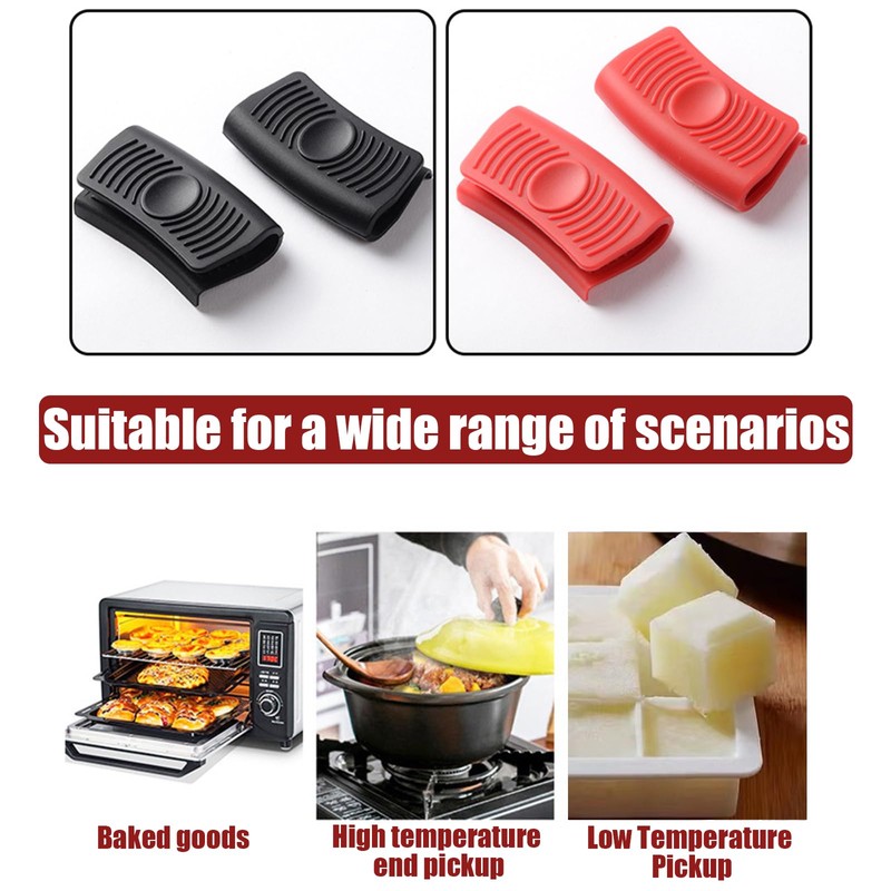 2Pcs Silicone Assist Handle Holder Grip, Heat Resistant Cast Iron