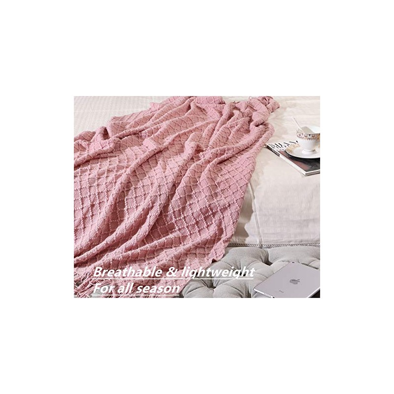 CREVENT - Manta tejida de 50 x 60 pulgadas (rosa)