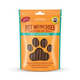 PET MUNCHIES Pet Munchies Beef Liver Sticks Dog Treats, Premium Grain Free Dog Chews with Natural Real Meat, Low in Fat and High in Protein 90g