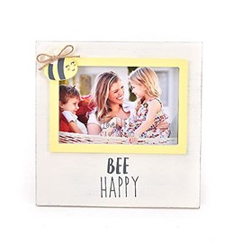 Widdop & Co. Love Life 6 x 4'' Photo Frame - Bee Happy Bumblebee Frame for Displaying Favourite Memories