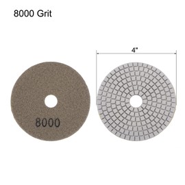 uxcell 4 Inch 8000 Grit Diamond Wet Polishing Pad Set, for Stone Concrete Marble Grinder or Polisher, with M14 Hook and Loop Backing Holder Pad Connecting Rod