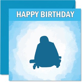 Bobsleigh Sport Birthday Cards - Boys in Sports - Happy Birthday Card for Boy Son Brother Grandson Nephew Uncle Cousin, 5.7 x 5.7 Inch Bday Greeting Cards