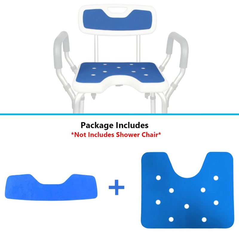 Shower Chair Seat Mat & Back Mat Sets Fit Cutout