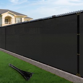 CRnets 170GSM 6x50ft Fence Privacy Screen Heavy Duty Privacy Fence Cover for Outdoor Home Decoration Garden Wall Backyard(Black)
