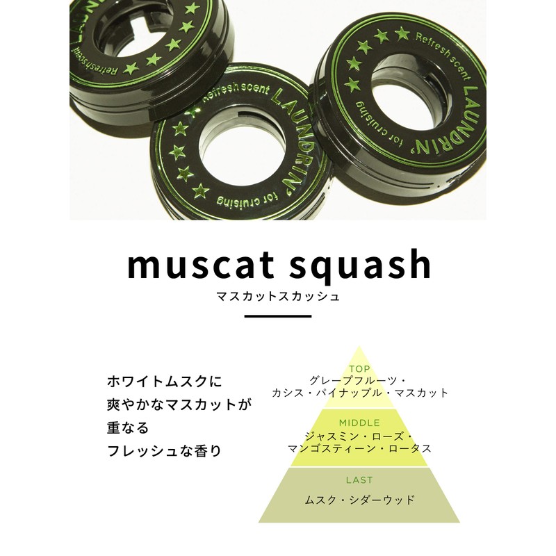 Laundrin Car Air Freshener [Clip Type] Deodorizing Muscat Squash