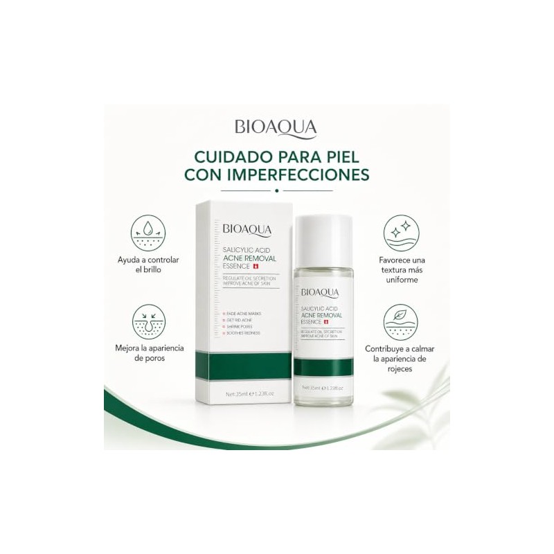 BIOAQUA Sérum Facial con Ácido Salicílico, 35 ml, para Acné,