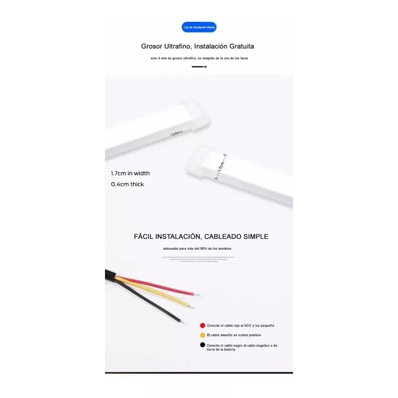 PUNKZZ 30cm Par Tira Led Drl Flexible Direccional Secuencial Auto