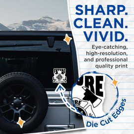 (2 Pack) Future Firefighter Stickers - Fire Department Decal - Kids Firefighter Badge Sticker - 5" On Longest Side - Sticks to Smooth Flat Surfaces - Made in USA - BMCS8798