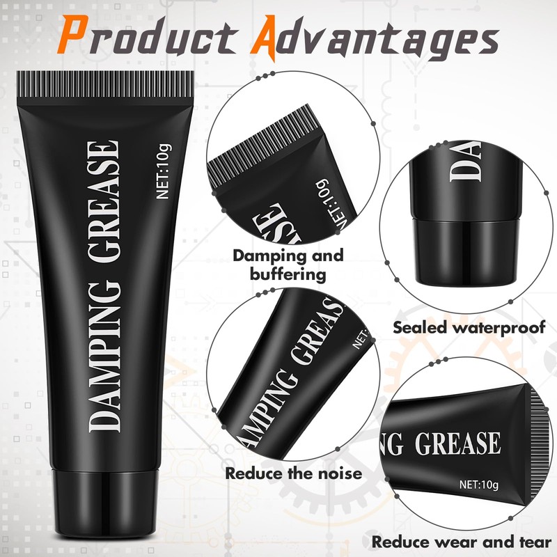 Threlaco 2 Pack 10g Tube Synthetic Damping Grease Lubricant for