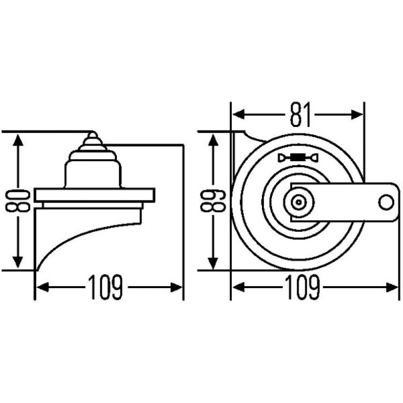 HELLA 3FG 007 424-001 Trumpet Horn - TE16 - 12V