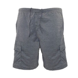 Kam Jeanswear Kam Mens Big Size Cotton Terry Jersey Cargo Shorts (300) in Charcoal in 6XL