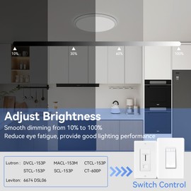 hunhun 12 Inch Dimmable LED Flush Mount Ceiling Light Fixture 28W 3200LM 5 Color Temperature in One Super Slim Round Ceiling Lamp Low Profile Ceiling Lights for Living Bedroom Kitchen Laundry White