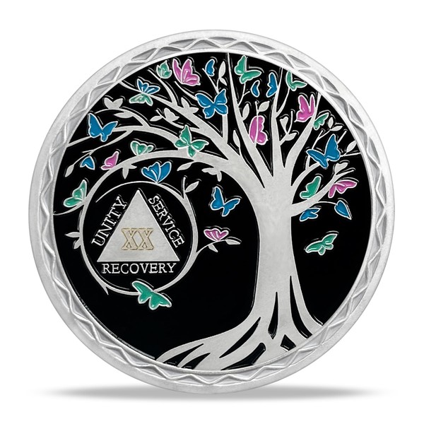 Imasoner 20 Year Sobriety Coin Tree of Life AA Medallion