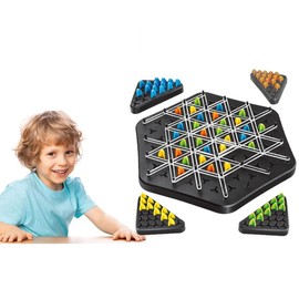 MOPQMKT Triggle Game, Chain Triangle Chess Game Interactive Board Game 2 to 4 Players Classic Desktop Board Games for Family Celebrations and Travel for Children and Adults