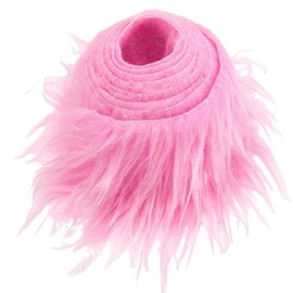 Faux Fur Ribbon Faux Fur Fabric, MUSLONG Shaggy Fur Fabric Cuts Fluffy Fur Patches Ideal for Crafts, Sewing, Decorating, Decorative Ribbon Plush Trim Fabric Roll, 10 x 150 cm (Pink)