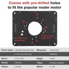 Precision Aluminum Router Table Insert Plate, Router Templates with Pre-Drilled Perfect for Smooth & Accurate Routing–Universal Compatibility, Ideal for DIY & Professional Woodworking