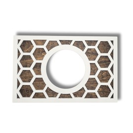 Nest Thermostat Decorative Wall Plate Honeycomb White, Brown Natural Hard Wood