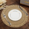 fanquare Boho Round Paper Placemats 15'' Set of 6, Rustic