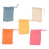 Mikinona Cotton Linen Soap Bag Set 5pcs Colorful Pouches Bath
