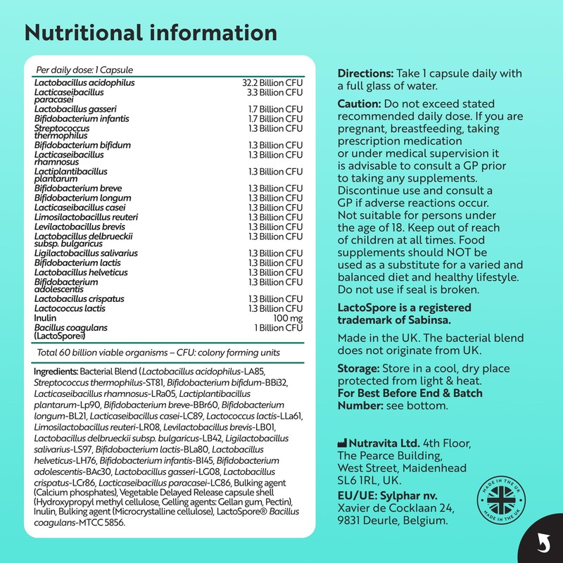 Nutravita Bio Cultures Complex - 21 Strain 60 Billion CFU