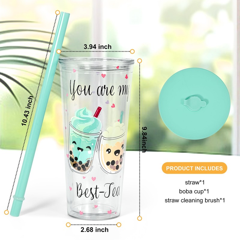 sweet grain Reuasble Boba Cup, 24 oz 100% Leak Proof