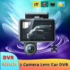 AIXXCUVQ Car 3Lens DVR 3-Channel Dash Cam Front and Rear