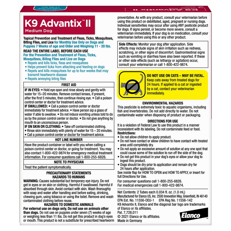 K9 Advantix II Medium Dog Vet-Recommended Flea, Tick & Mosquito