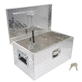 ANTUKO 20 Inch Heavy Duty Aluminum Tool Box Silver Replacement for Pick Up Truck RV Trailer with Lock & 2 Keys