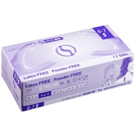 Sempercare 8267 93843/3000002158 Nitrile Skin Disposable Protection and Examination Gloves Made of Nitrile Latex, Powder-Free, Size Small (6-7), Lavender Blue (Pack of 200)