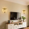 Vintage Crystal Wall Sconces Set of 2 Hardwired Brushed Brass