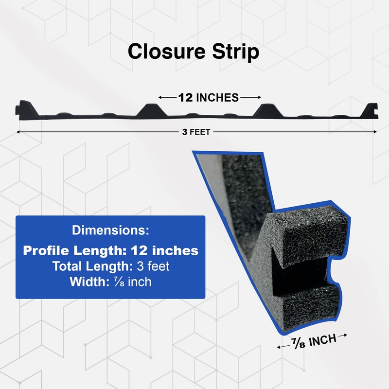 Duco USA-Made R Panel Foam Closure Strips - 1 Pack