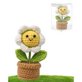 Penandatan Crochet Flowers,Yarn Flowers,Crocheted Flowers for Mother's Day/Birthday/Valentine's Day/Xmas,Knit Flowers for Car Decor,Office Desk Decor.