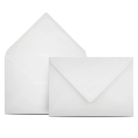 COLOURS-4-YOU Envelopes, DIN C6, White, 11.4 x 16.2 cm, 100 g/m² Envelopes with Wet Glue, Pointed Flap, without Window, Pack of 25
