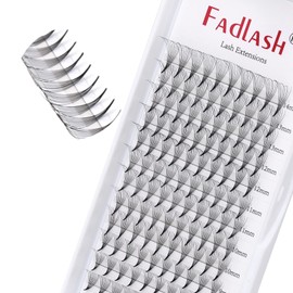 FADLASH Premade Volume Eyelash Extensions 8D 0.07 C Curl, 8-14mm Mix, 120pcs, Black, Synthetic, Lightweight and Flexible