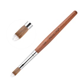KADS Nail Acrylic Brush Kolinsky Nail Extension Brush Oval Crimped Shaped Sturdy Wooden Handle Acrylic Powder Nail Art Brush Professional Manicure Pedicure (14#)