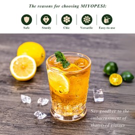 MIYOPESI Coastal Acrylic Glasses (Set of 8), 14oz Summer Beach Theme Cups, Sea Ocean Life Drinkware, Unbreakable, BPA-Free, Stackable