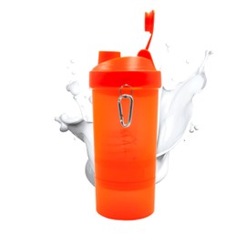 Cilindro Shaker Proteína de 450 ml con Compartimentos | Mezclador con Resorte de Acero | Vaso para Proteína Gym | Plástico Libre de BPA | Almacenamiento de Suplementos | UNDA