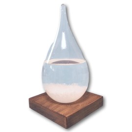 fullion Storm Glass Drop M Storm Glass with Wood Base