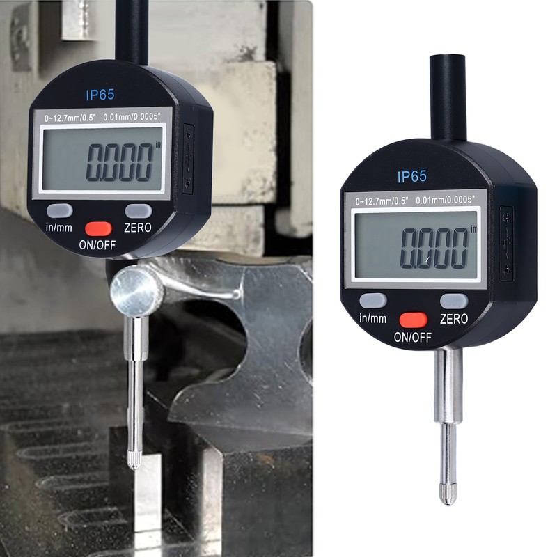 Digital Dial Indicator 0‑12.7mm Range 0.01mm Resolution IP65 Waterproof Digital