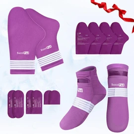 SuzziPad Cold Socks & Hands Ice Pack for Chemo Must Haves, Purple, L