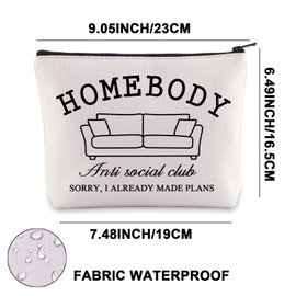 JNIAP Homebody Makeup Bag Homebody Gifts For Women Homebody Anti Social Club Gifts Homebody Merch, Homebody, Fit