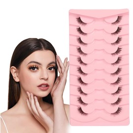 Half Eyelashes, 10 Pairs of Natural False Eyelashes, Eyelash Pack, Half Eyelashes, Corner Eyelashes, Accent Eyelashes, Eye Half Lashes, Artificial Eyelashes, 3D Cat Eye Half Lashes