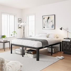 Nordicbed 18 Inch High Metal King Bed Frame No Box Spring Needed, Heavy Duty King Size Bed Frame Platform, Noise Free, Easy Assembly, Black