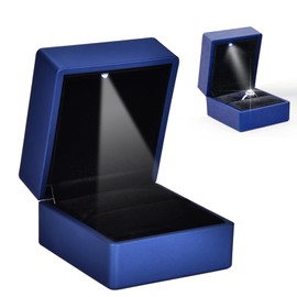 YUYTE Jewellery Gift Box, Gift Box Chain, Wedding Ring Jewellery Gift Box, Small Jewellery Boxes Container, Jewellery Pendant Holder, Storage Case, LED Light (Ring)